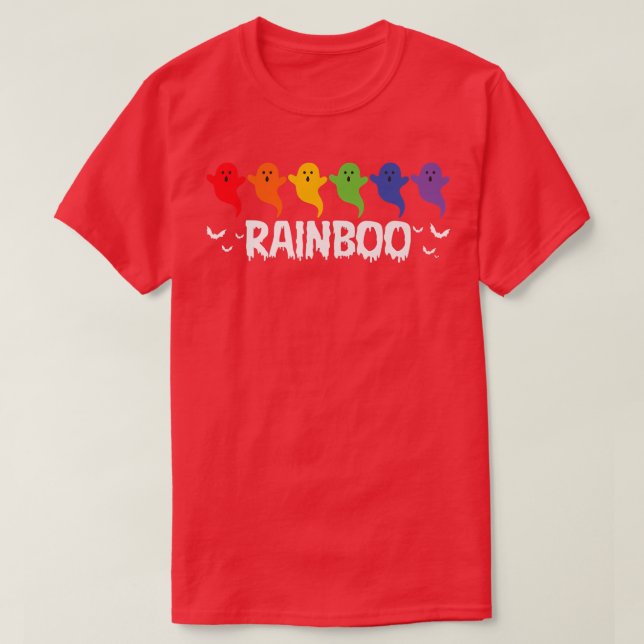 Camiseta Orgulho gay Ghost Rainbow Rainboo Engraçado (Frente do Design)
