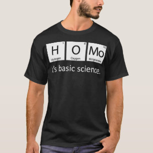 Camiseta orgulho gay Homo Sua Mesa Periódica de Ciência Bás
