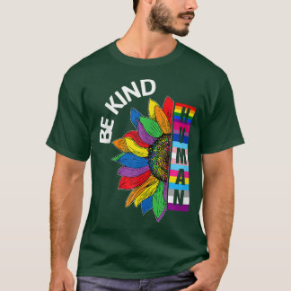 Camiseta Orgulho gay humano, Rainbow Sunflower Kind LGBT Fl