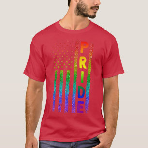 Camiseta Orgulho gay Lesbian USA Flag Lgbt 