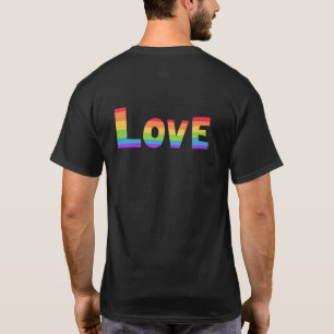 Camiseta Orgulho gay LGBT bandeira arco-íris Love is Love L