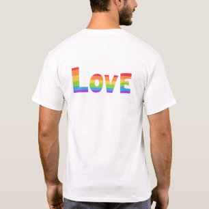 Camiseta Orgulho gay LGBT bandeira arco-íris Love is Love L