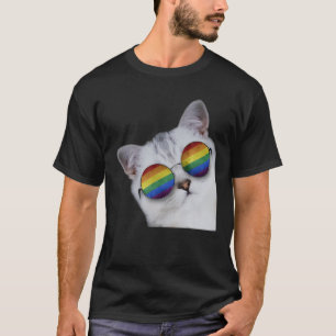 Camiseta Orgulho gay Lgbt Cat Rainbow Purride
