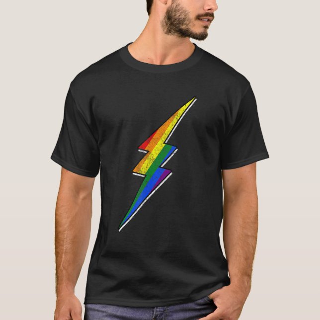 Camiseta Orgulho gay Lgbt Homens Bissexuais Thunder Blitz (Frente)