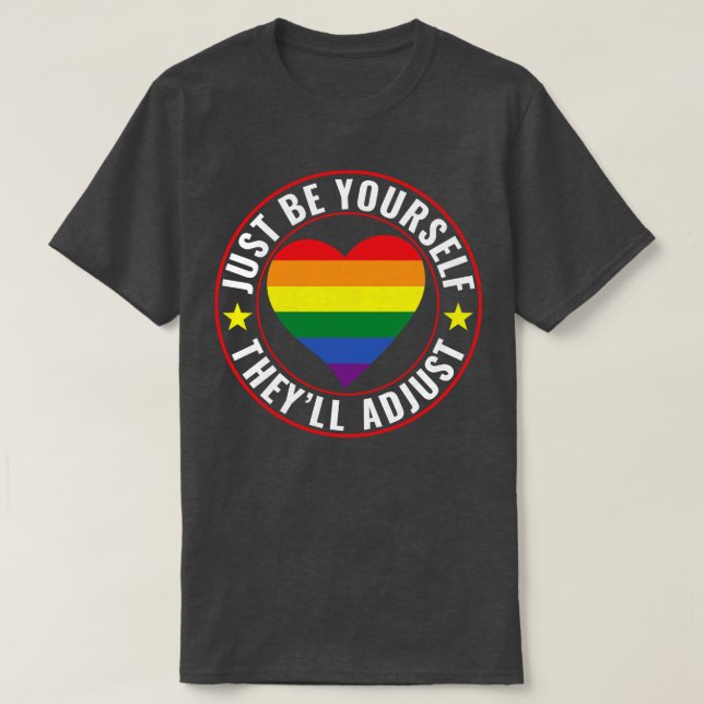 Camiseta Orgulho gay LGBT Lésbica Seja suaEles ajustarão LG (Frente do Design)