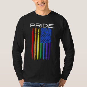Camiseta Orgulho Gay LGBT Mês Vintage Retro Rainbow América