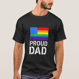 Camiseta Orgulho gay LGBT Pai Ra, Dia de os pais Negro 
