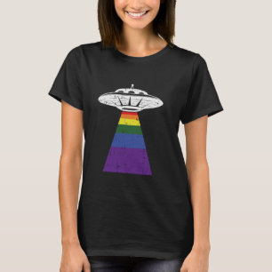Camiseta Orgulho gay LGBT-Q Gaylien OFO de Abdução de alien