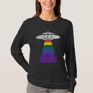 Camiseta Orgulho gay Lgbt Q Gaylien Ufo de Abdução de alien