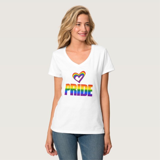 Camiseta Orgulho gay LGBT Rainbow Heart Igualdade Love LGBT (Frente Completa)