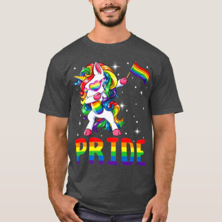 Camiseta Orgulho Gay LGBT Ser Lésbica Unicórnio Dabbing Fun
