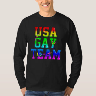 Camiseta Orgulho Gay Lgbt Transgênero Arco-íris EUA Equipe