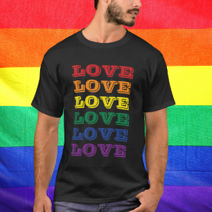 Camiseta Orgulho gay LGBTQ Adoro Texto Repetido Personalizá