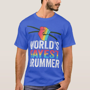 Camiseta Orgulho gay LGBTQ do Drummer Gay Drummer Mais Gaye