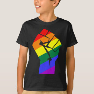 Camiseta Orgulho gay Lgbtq Indicador Arco-Íris Resiste À Ga
