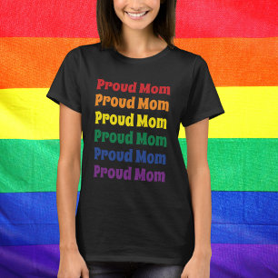 Camiseta Orgulho gay LGBTQ Orgulhosa Mãe Repetindo Texto