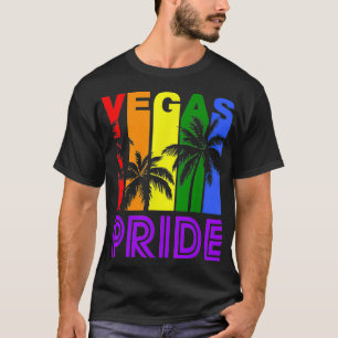 Camiseta Orgulho gay LGBTQ Rainbow Palm Trees de Las Vegas
