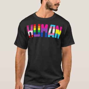Camiseta Orgulho gay Mês de Bandeira LGBT Humana Transgende