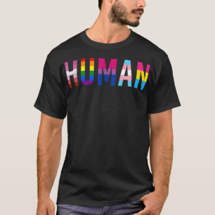 Camiseta Orgulho gay Mês de Bandeira LGBT HUMANA Transgêner