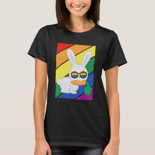 Camiseta Orgulho gay Mês De Bandeira Lgbtq Rabbit Arco-Íris