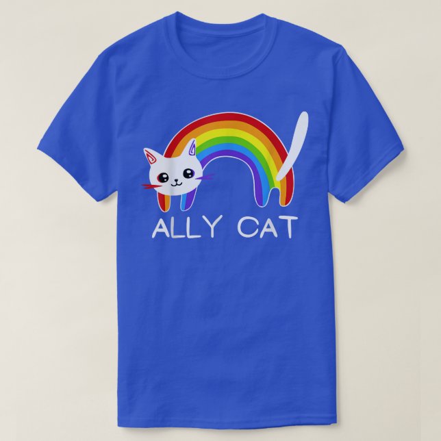 Camiseta Orgulho gay Mês do Sinalizador Arco-Íris Ggbt Cat (Frente do Design)