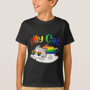 Camiseta Orgulho gay Mês Engraçado Ally Cat Purride Lgbtq