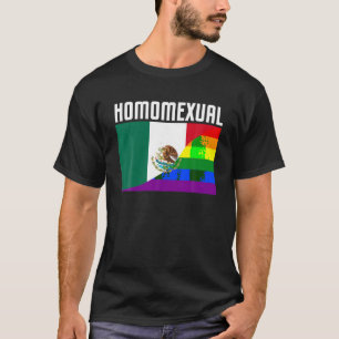 Camiseta Orgulho gay Mexicano Arco-Íris Sinalizador Ortoso