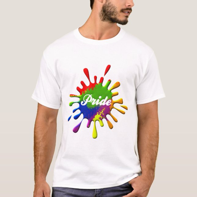 Camiseta Orgulho gay Rainbow Flag Colash (Frente)