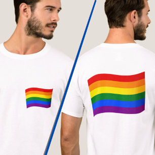 Camiseta Orgulho gay Rainbow Flag LGBTQ LGBT Front/Back Imp