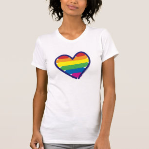 Camiseta Orgulho gay Rainbow Heart