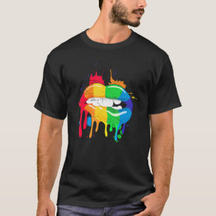 Camiseta Orgulho gay Rainbow Pride Mês Lábios de Beijo Orto