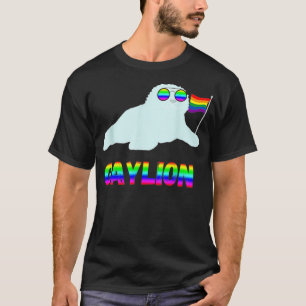 Camiseta orgulho gay Sea Lion Arco Arco-Íris Selo LGBT Sup