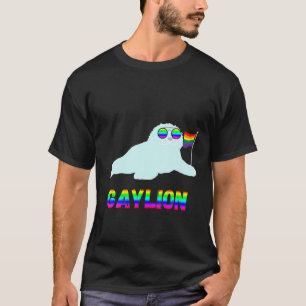 Camiseta orgulho gay Sea Lion Arco Arco-Íris Selo LGBT Sup