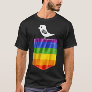 Camiseta Orgulho gay Sinalizador Pequeno Pássaro Lgbt Resis