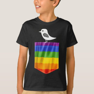 Camiseta Orgulho gay Sinalizador Pequeno Pássaro Lgbt Resis