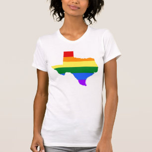 Camiseta Orgulho gay Texas Rainbow