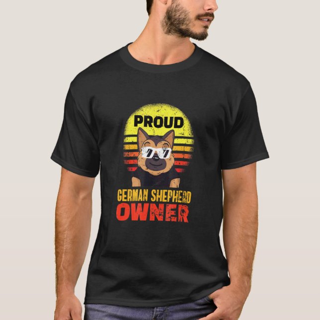 Camiseta Orgulho German shepherd Cachorro Americano (Frente)