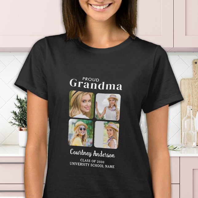Camiseta Orgulho GRANDMA Personalização Moderna 4 Graduação (Criador carregado)