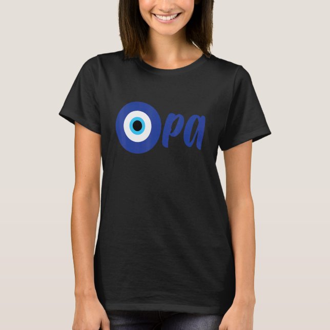 Camiseta Orgulho Grego Divertido OPA Olho do Mal Hellas Gré (Frente)