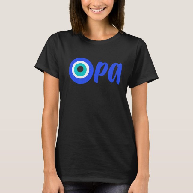 Camiseta Orgulho Grego OPA Mau Eye Hellas Grécia Mãe (Frente)