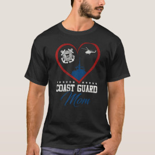 Camiseta Orgulho Guarda Costeira Mãe Guarda Coração Costei