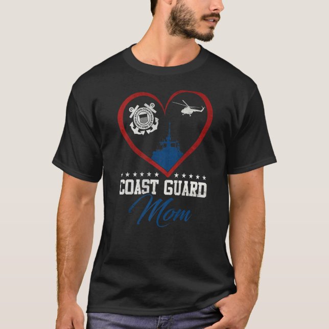 Camiseta Orgulho Guarda Costeira Mãe Guarda  Coração Costei (Frente)