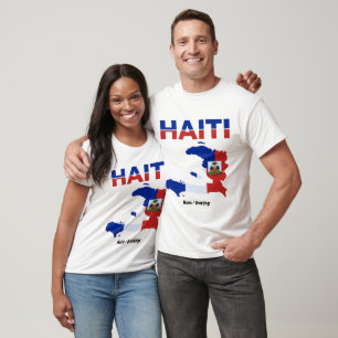 Camiseta Orgulho Haitiano Bandeira Haiti Mapa Desenho Patri