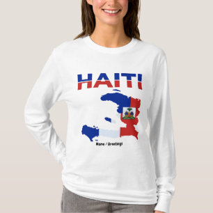 Camiseta Orgulho Haitiano Bandeira Haiti Mapa Desenho Patri