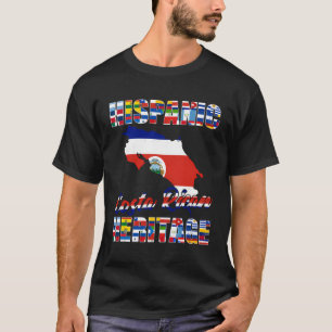 Camiseta Orgulho Hispano-Costarriquenho Bandeira da Costa R