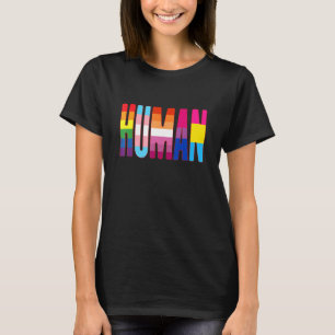 Camiseta Orgulho Humano Lgbtq Arco-Íris Transgênero Bissexu