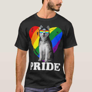 Camiseta Orgulho Husky LBGT Com Coração Traje