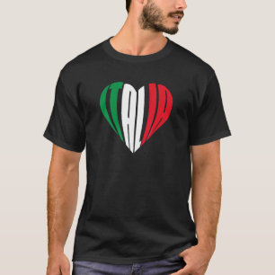 Camiseta Orgulho italiano italiano Heart I Love Italia