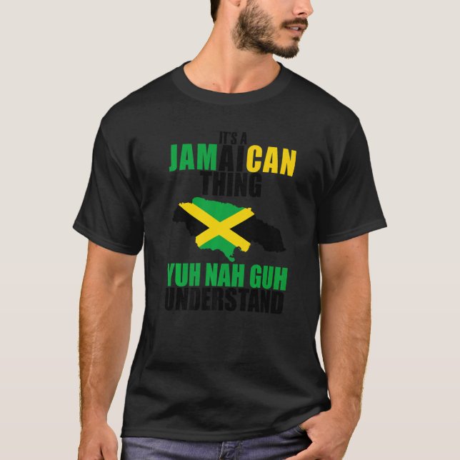 Camiseta Orgulho jamaicano do Mapa da Jamaica (Frente)