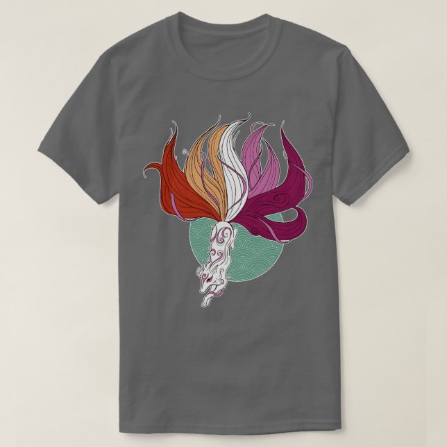 Camiseta Orgulho Lésbico Kitsune (Frente do Design)